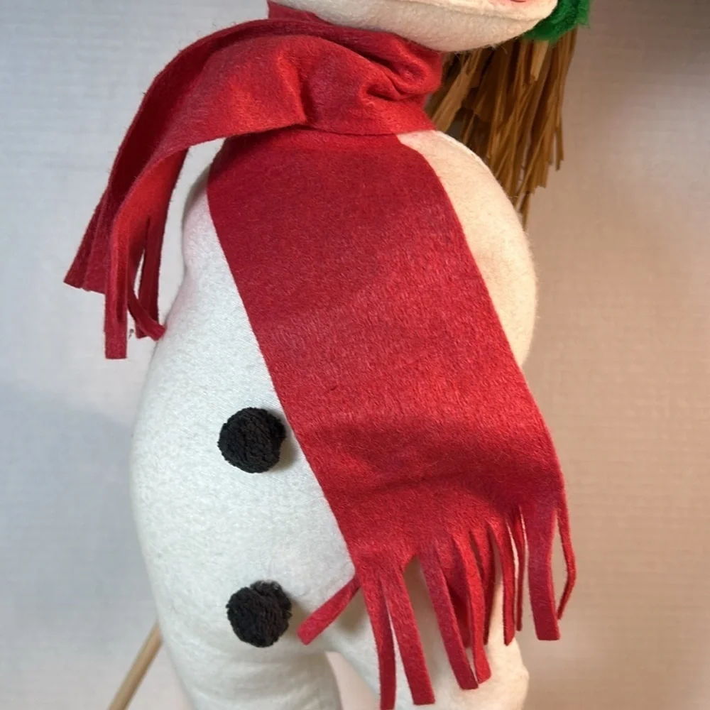 Giant 21” Annalee Snowman with top hat and mop